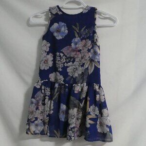 AVA & YELLY | size 6 | Sheer Sleeveless Floral Dress | Tie Back | Lined